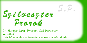 szilveszter prorok business card